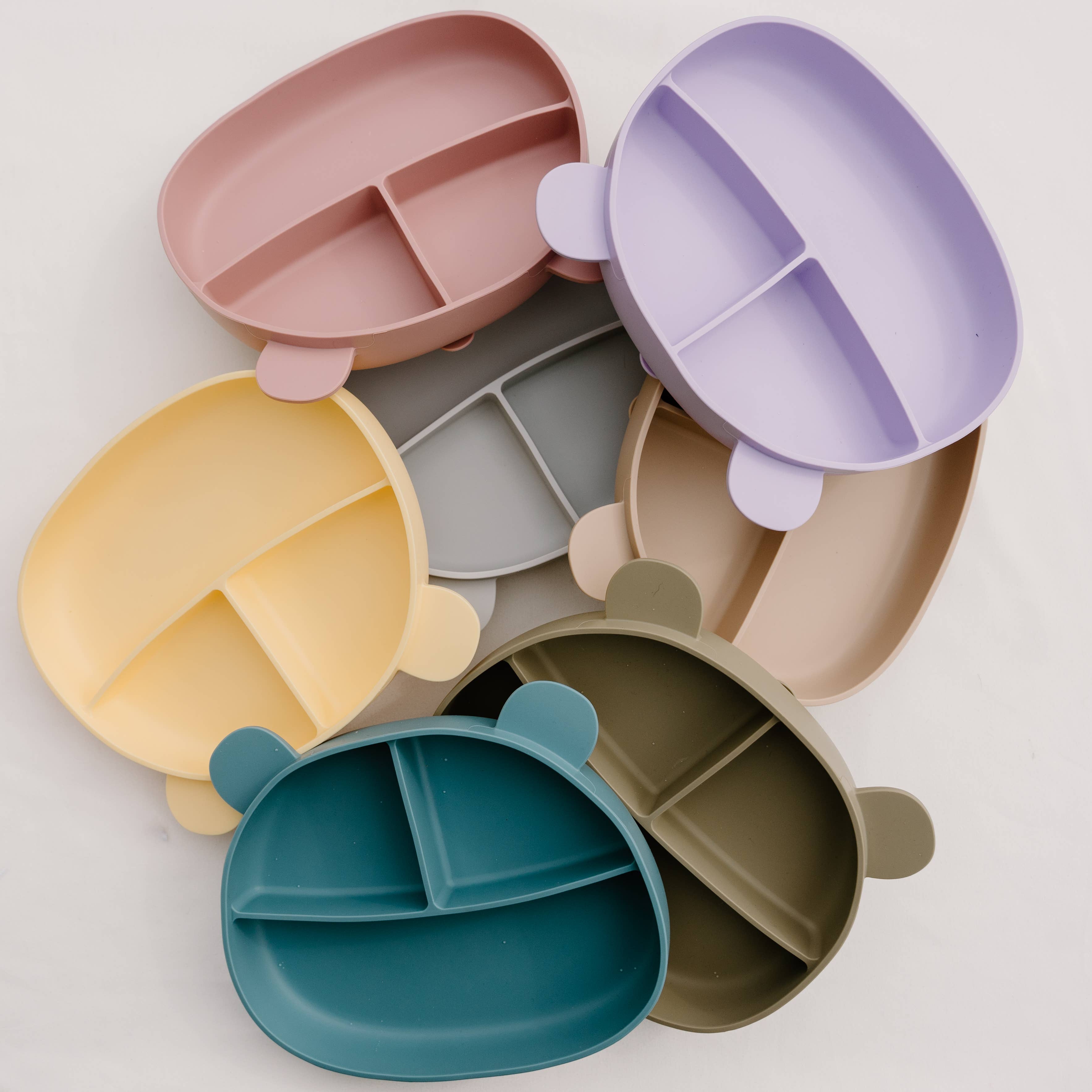 Silicone Bear Plate: Rose