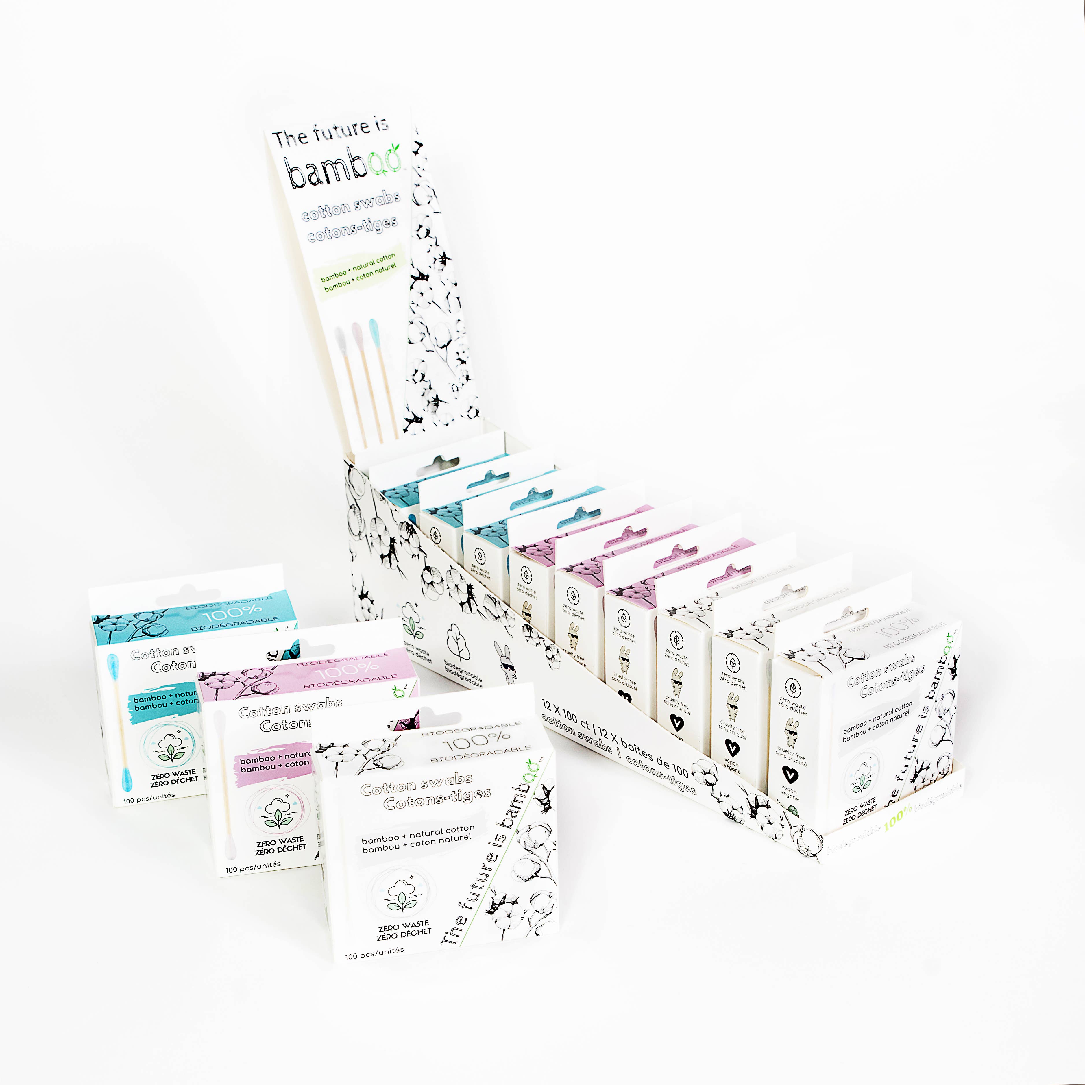 Bamboo Cotton Swabs - 100x