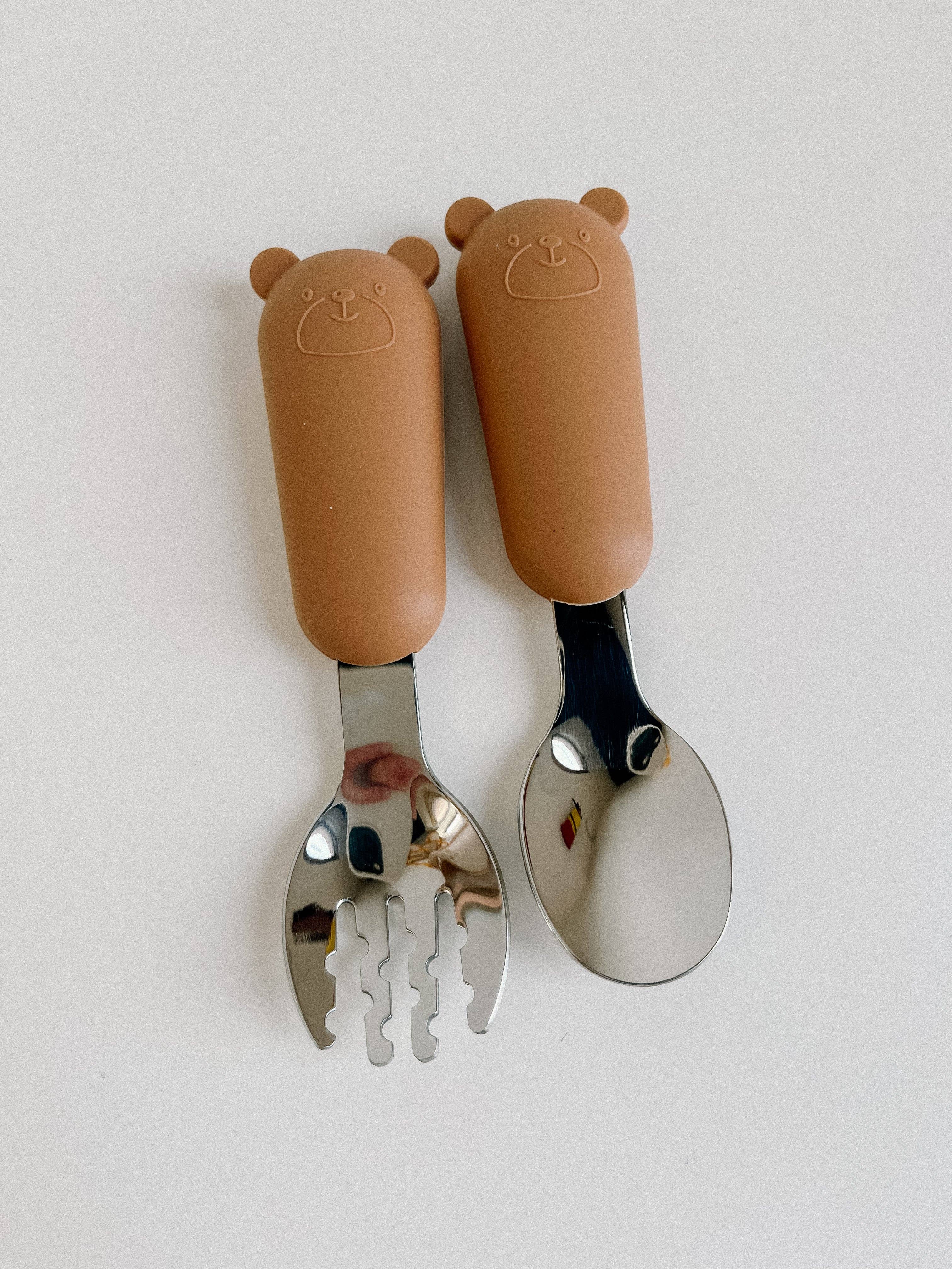 Silicone Fork and Spoon Set: Lilac