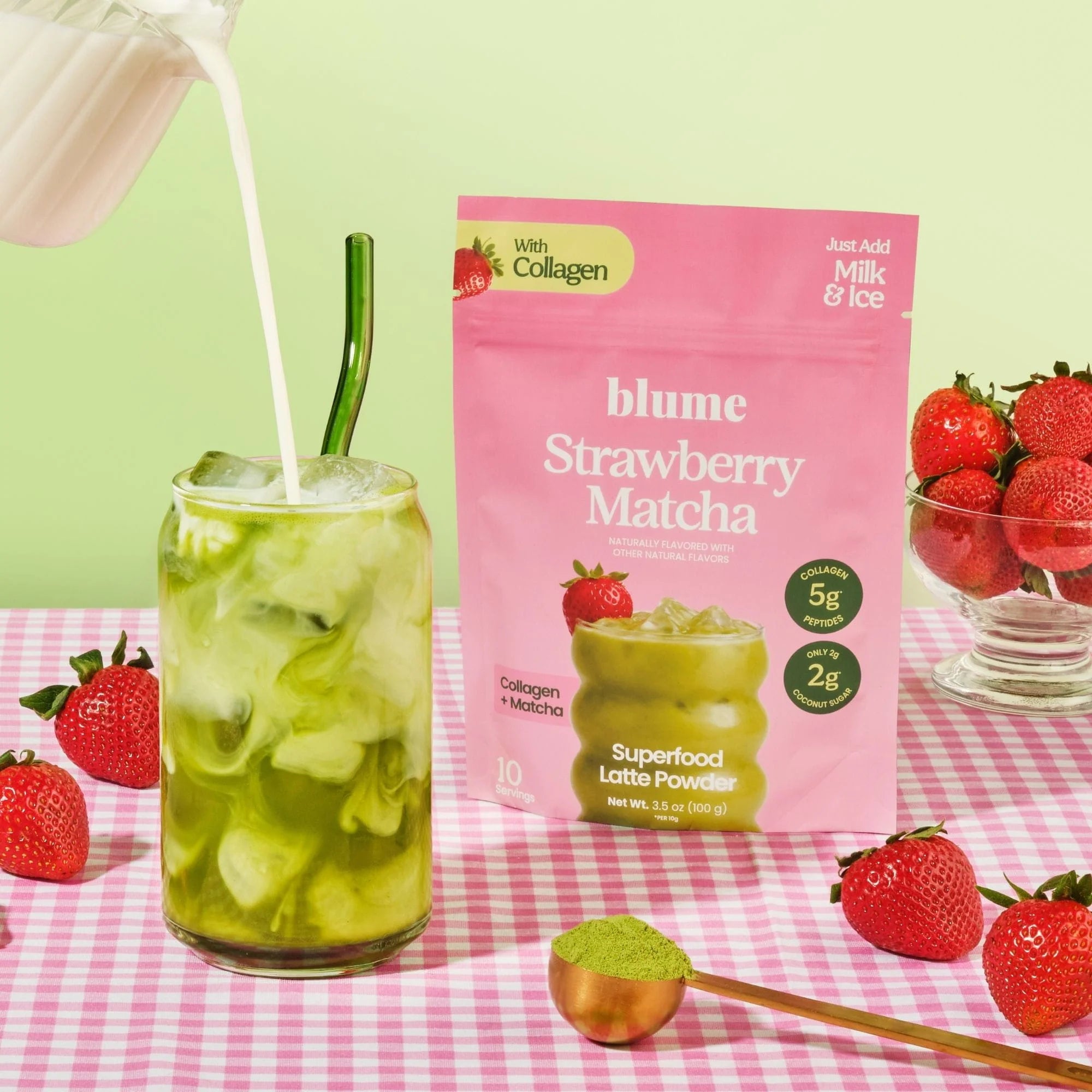 Strawberry Collagen Matcha