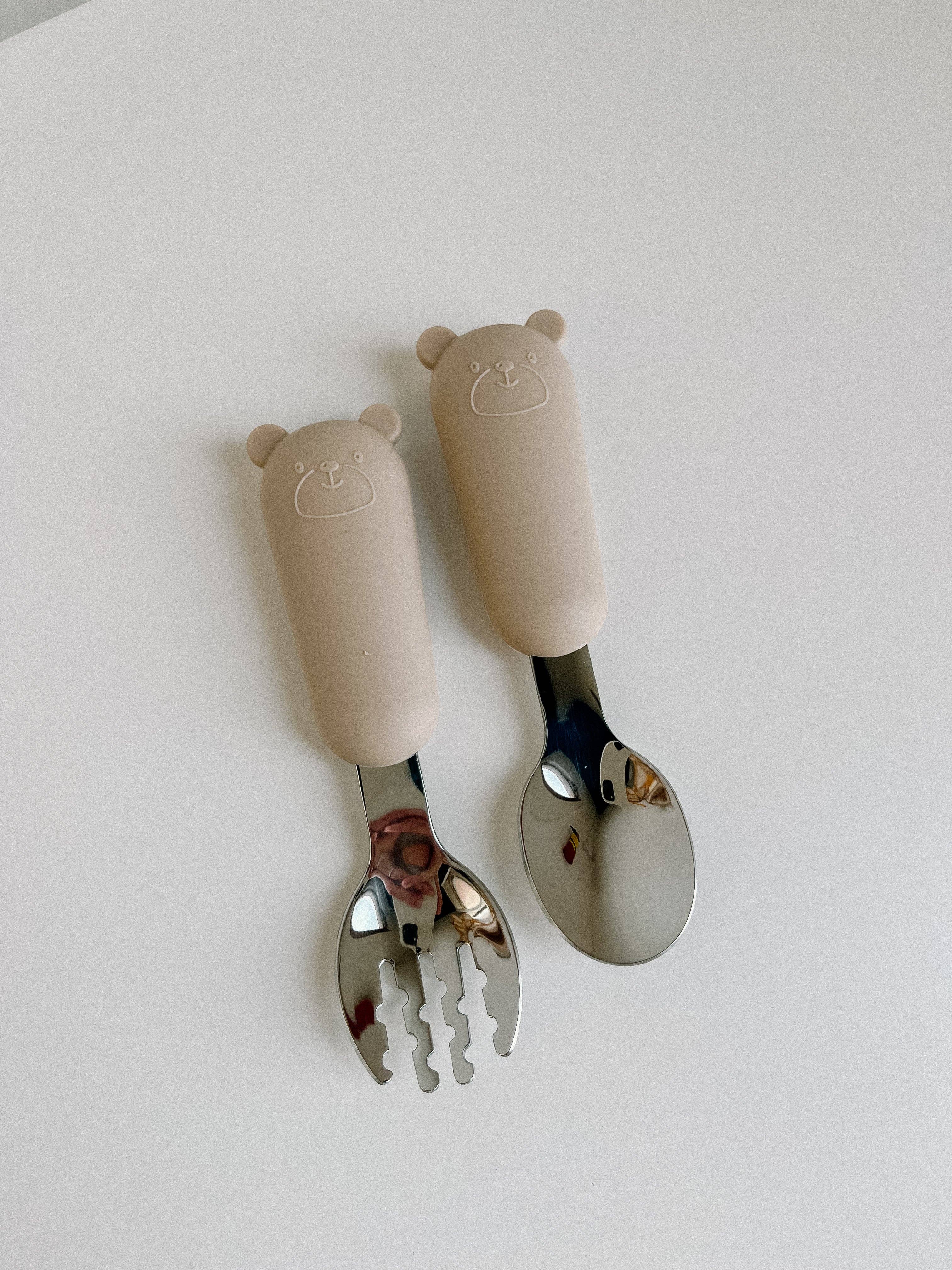 Silicone Fork and Spoon Set: Lilac