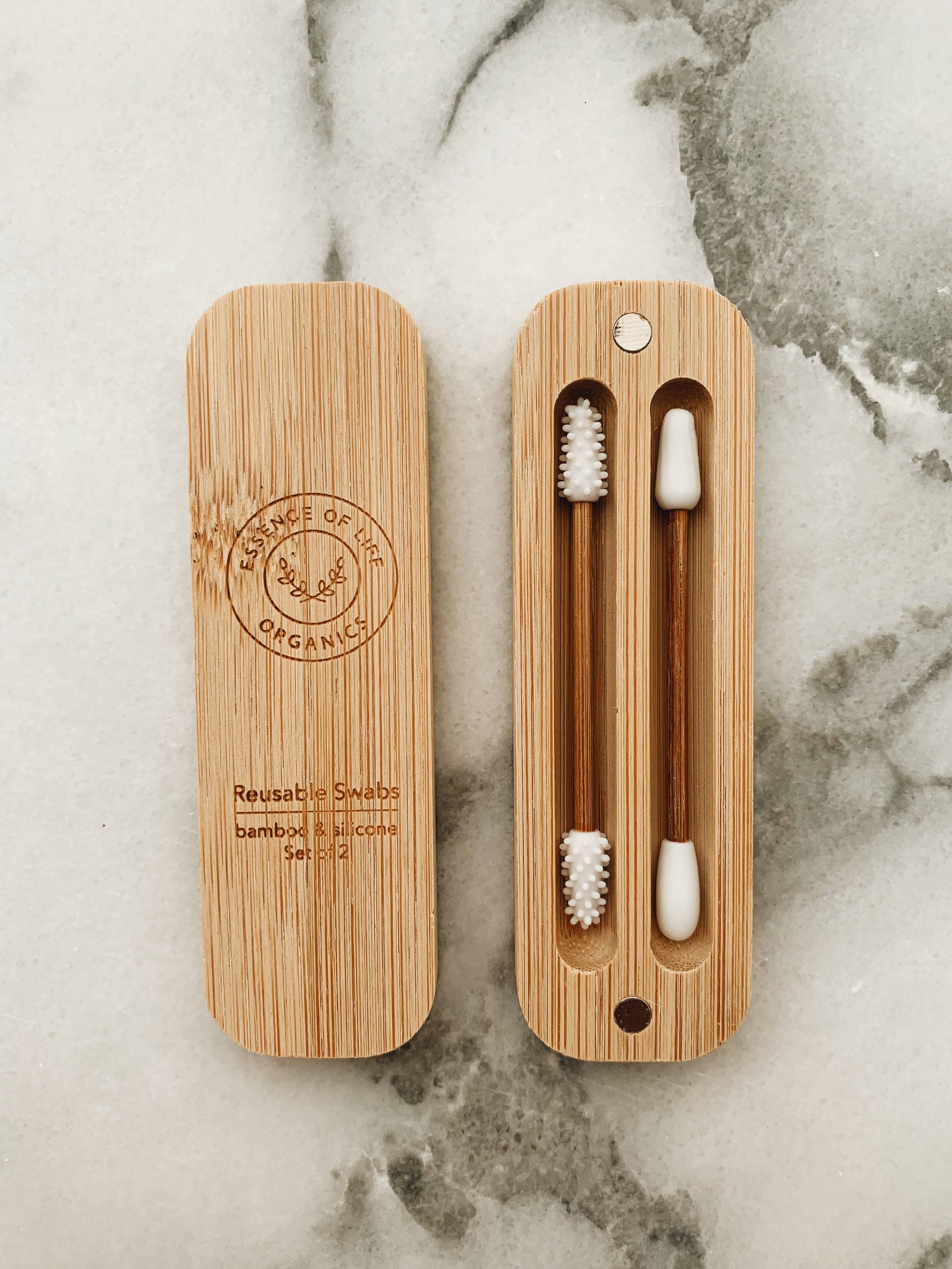 Reusable Silicone and Bamboo Swabs